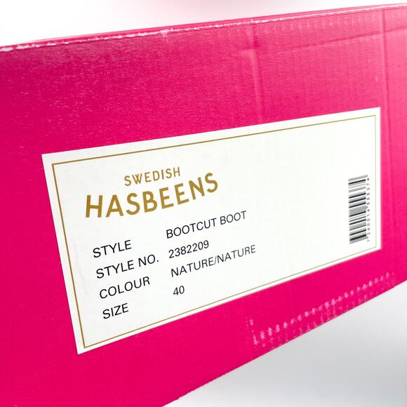 Swedish Hasbeens Bootcut Boot Nature Brown Leather Foldover Sz 40 / 10 - Picture 12 of 12